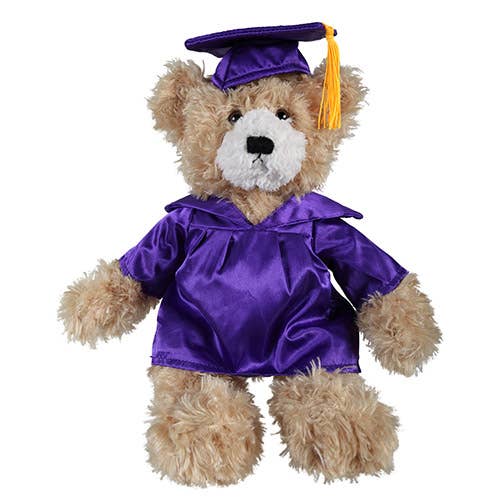12″ Personalized Graduation Beige Bear in Custom Cap & Gown